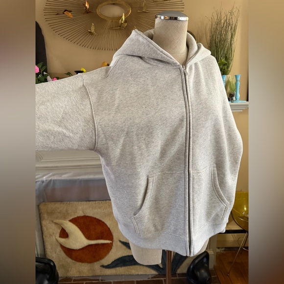 Quince Everyday Fleece Full-Zip Hoodie in Light Heather Grey XL - Picture 9 of 16